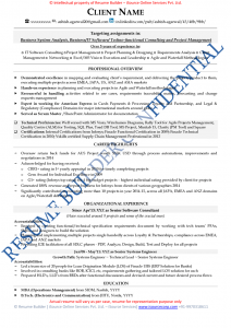 Sample Resume of Intermediate Level 